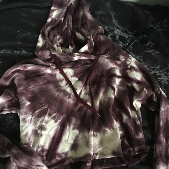 Cropped Tie Dye Cowel-Neck Hoodie - Picture 1 of 3